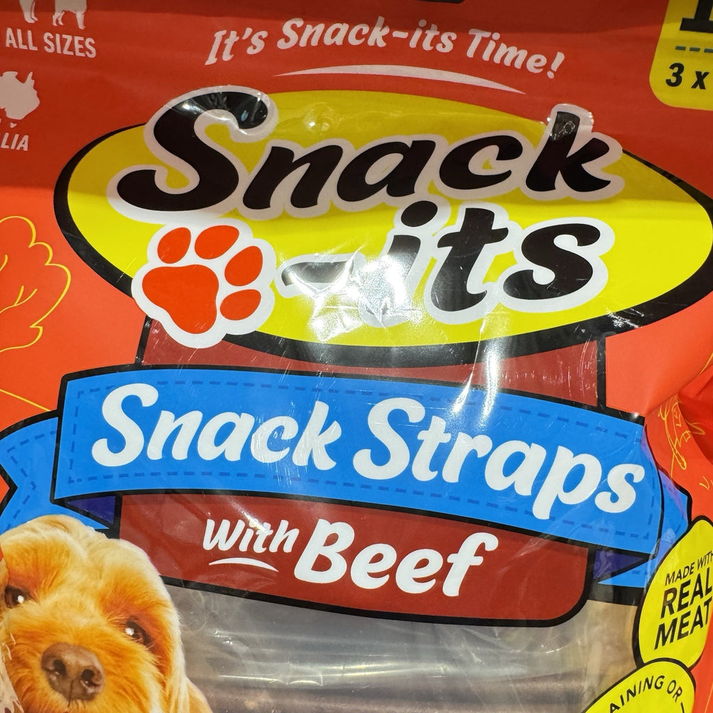 Snack-its Beef Flavoured Dog Snack Straps Treats1.35kg Australia Made Real Meat