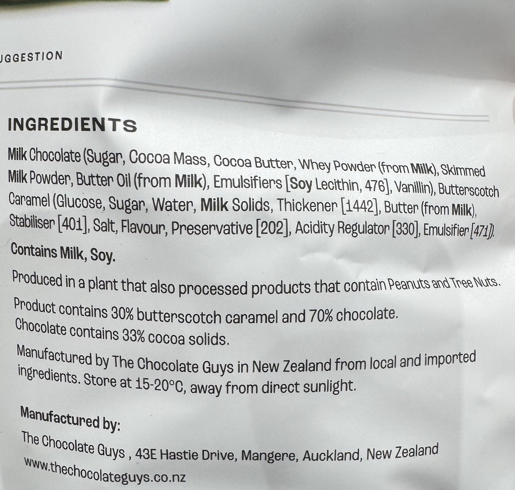 The Chocolate Guys Butterscotch Chocolates 500g Creamy Butter and Sweet Caramel