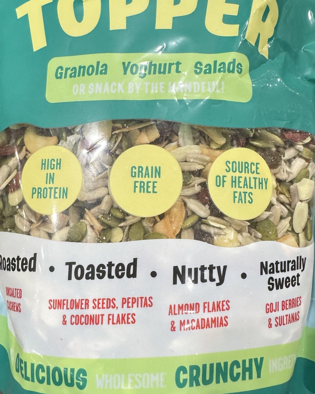 Top’d Granola Topper1.2KG,Grain Fress,Cashews Almond,Macadamias,Sunflower Seeds