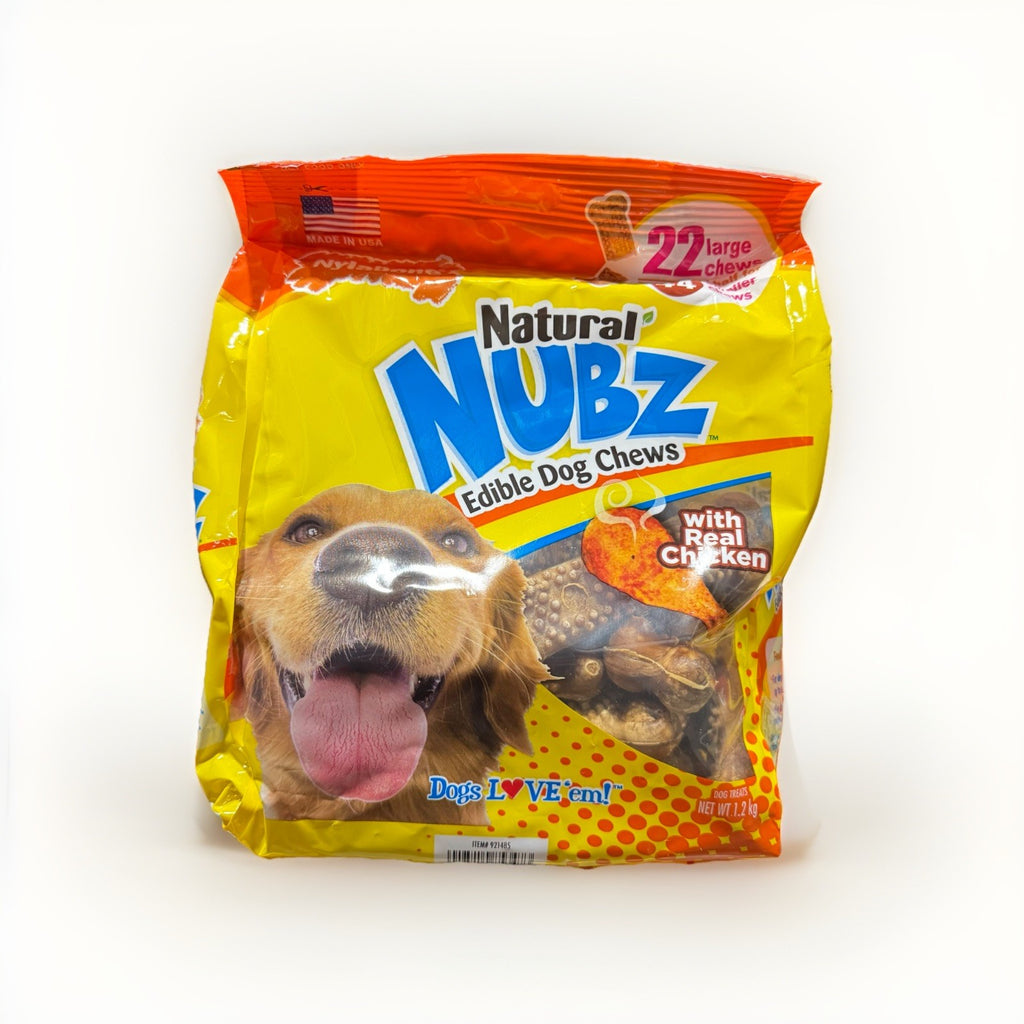 1 Pack x Nylabone Natural Nubz Edible Dog Chews 22ct. 1.2kg , with Real Chicken