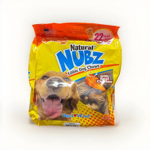 1 Pack x Nylabone Natural Nubz Edible Dog Chews 22ct. 1.2kg , with Real Chicken