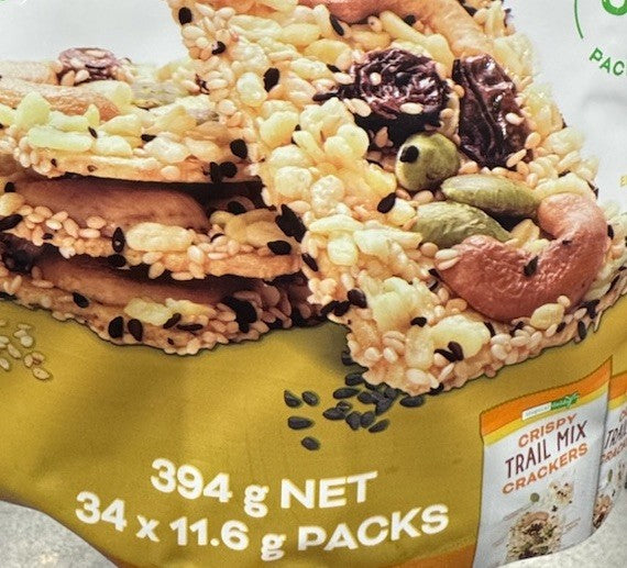 Tropical Fields 34-Pack Crispy Baked Trail Mix Crackers 394g with Nuts and Seeds