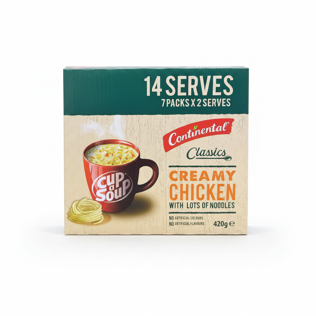 Continental Cup A Soup Creamy Chicken with Lots of Noodles 7 Packs x 2 Serves