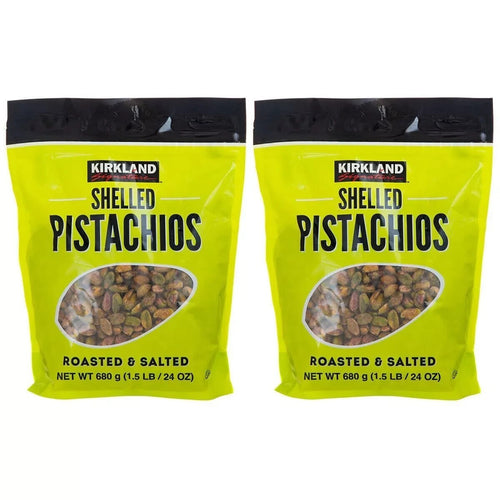 2 x 680g Kirkland Signature Shelled Pistachios Product of USA Roasted & Salted