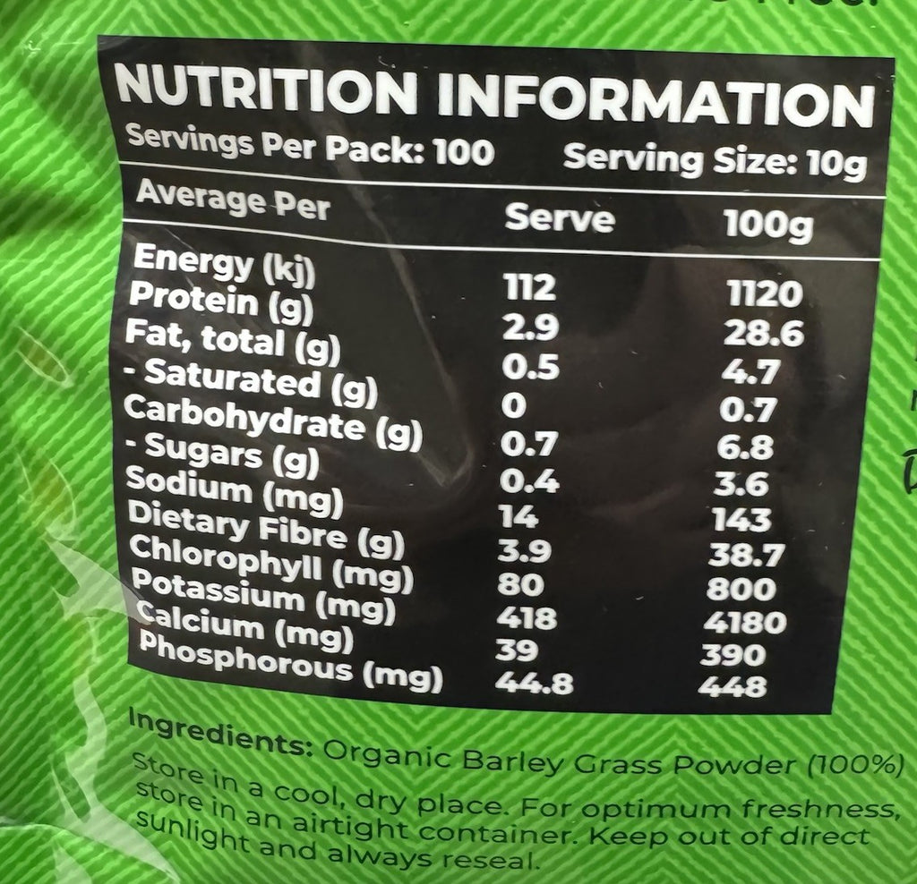Honest To Goodness Organic Australian Barley Grass Powder 1kg Superfood Pure