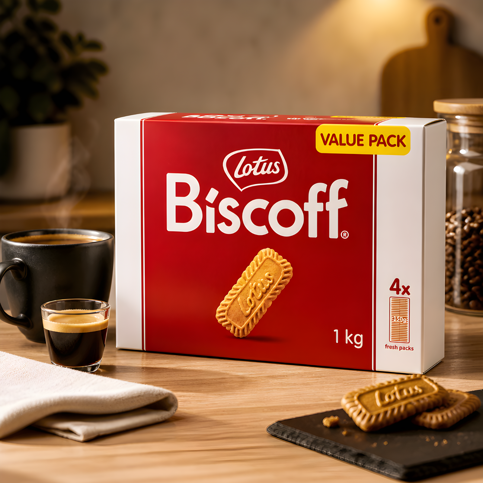 Lotus Biscoff 4 X 250G Caramelised Biscuit Tea Break School Lunch, Value Pack