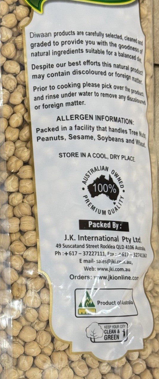 Diwaan Plant Protein Naturally Chick Peas 100% Australian 4KG VEGAN LOW GI
