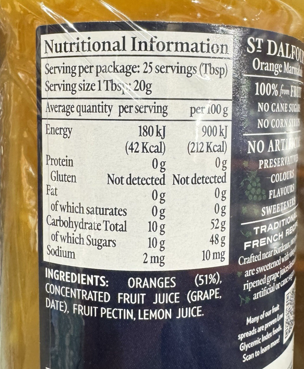 St Dalfour Orange Marmalade 100% Fruit Bread Spread No Cane Sugar Vegan 2 x 500g
