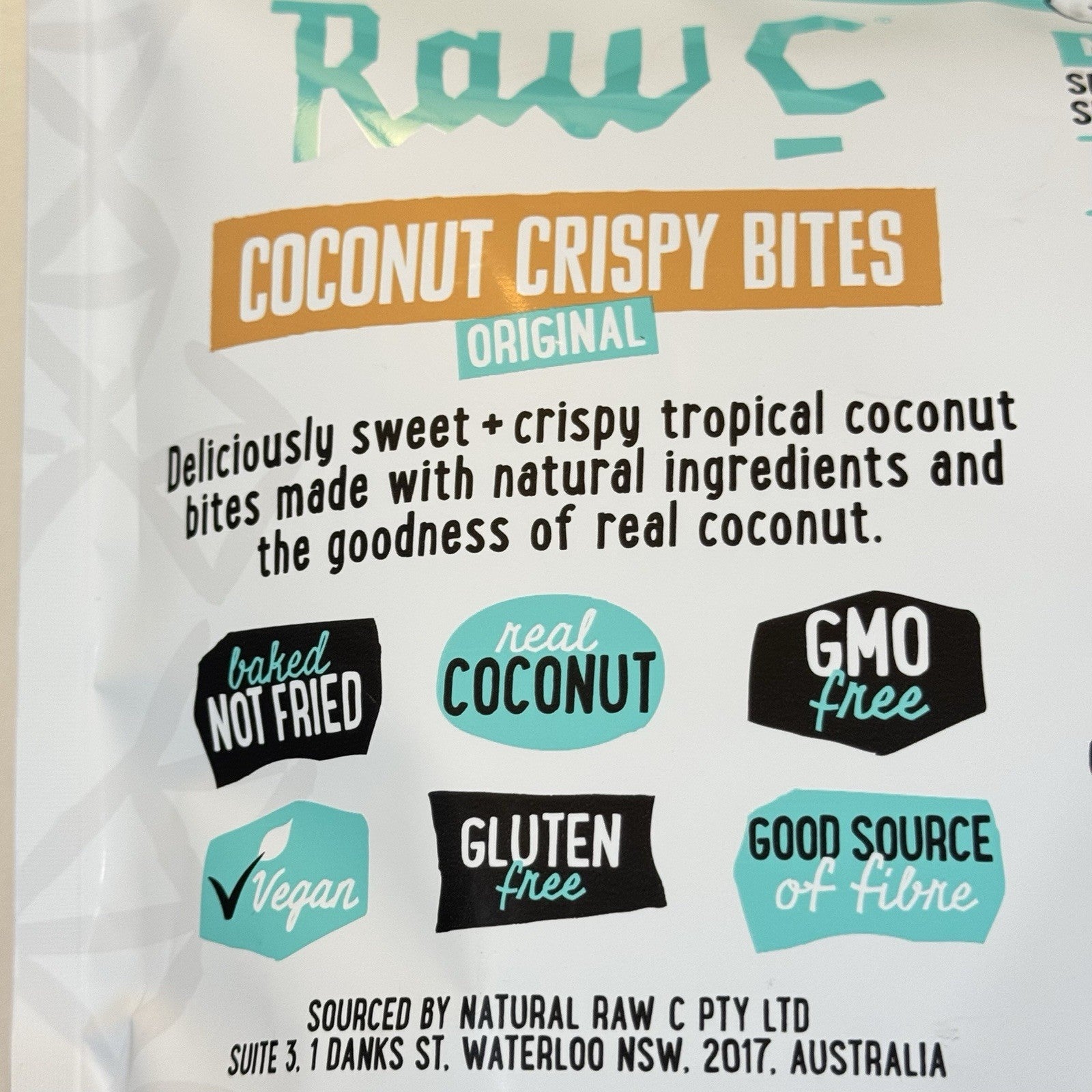 NEW Raw C Coconut Crispy Bites Original 454g Gluten Free, Real Coconut, GMO Free