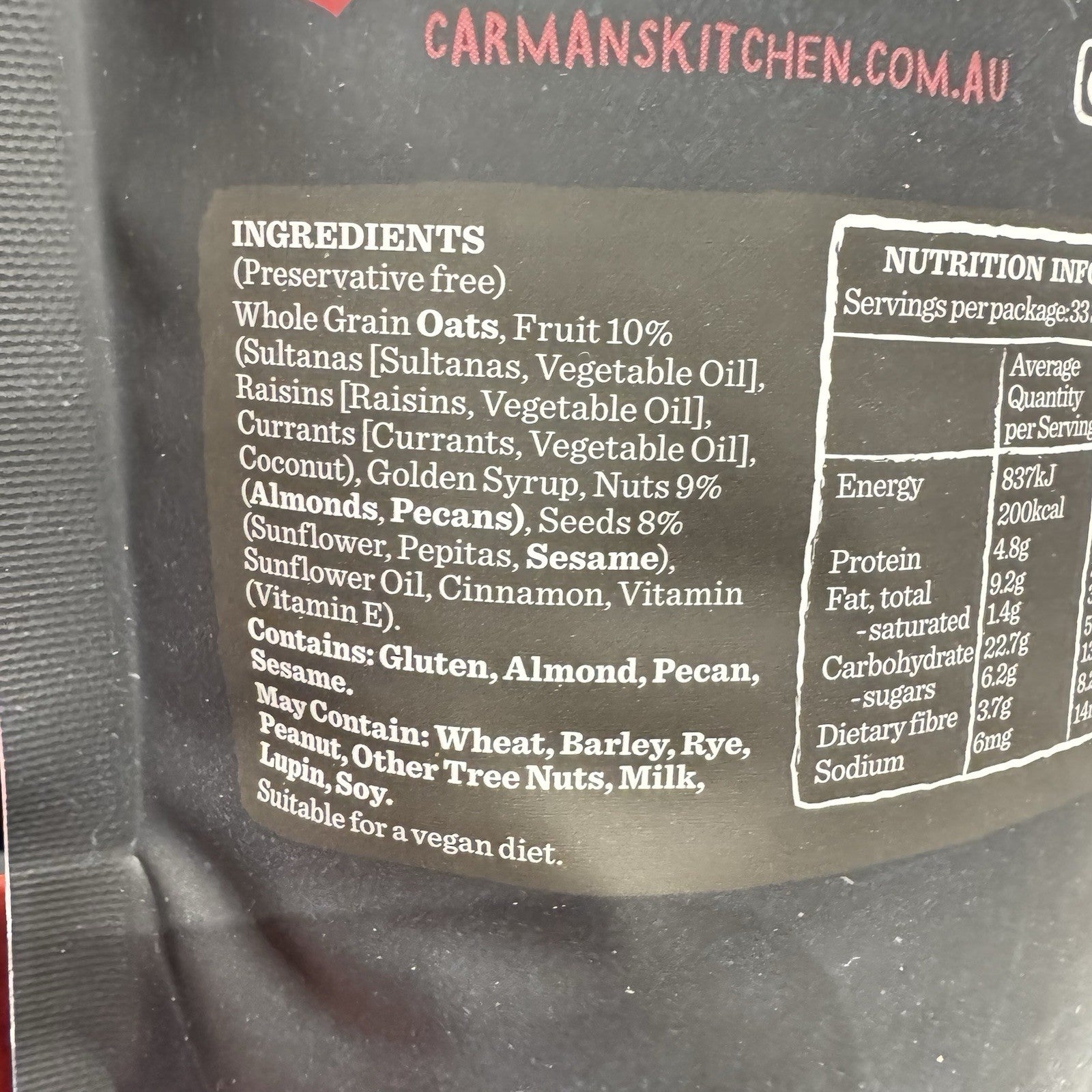 Carman's Muesli Toasted Classic 1.5KG Fruit and Nut