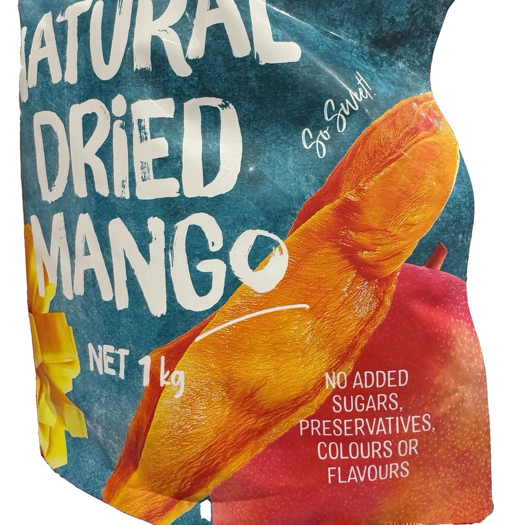 Nature's Delight 100% Natural Dried Mango 1kg No Added Sugar Snack Fruit Strips