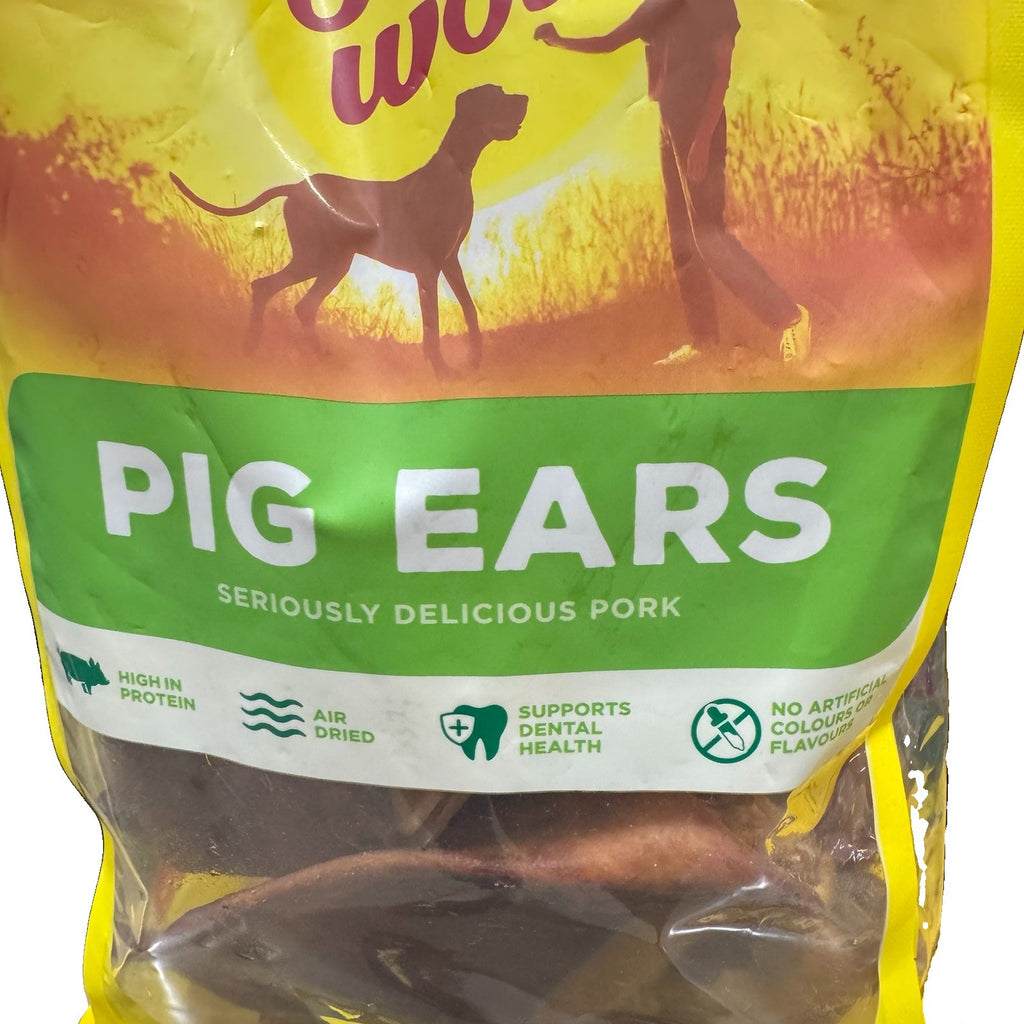 Bow Wow Pigs Ear Dog Treats 15 EARS High Protein, Air Dried, Support Dental