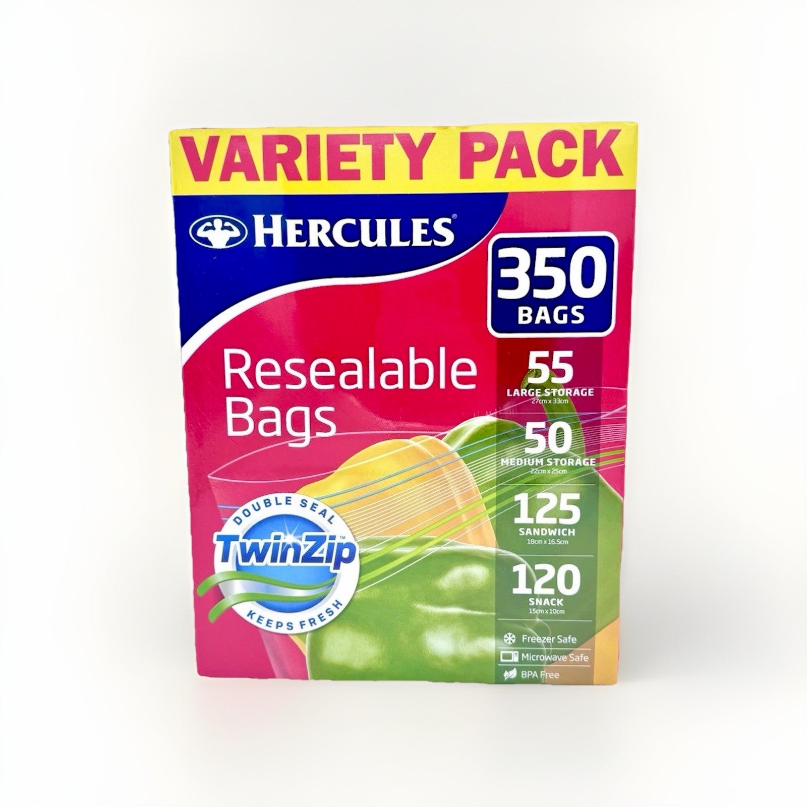 Hercules Resealable Bags Variety Pack (Pack of 350)