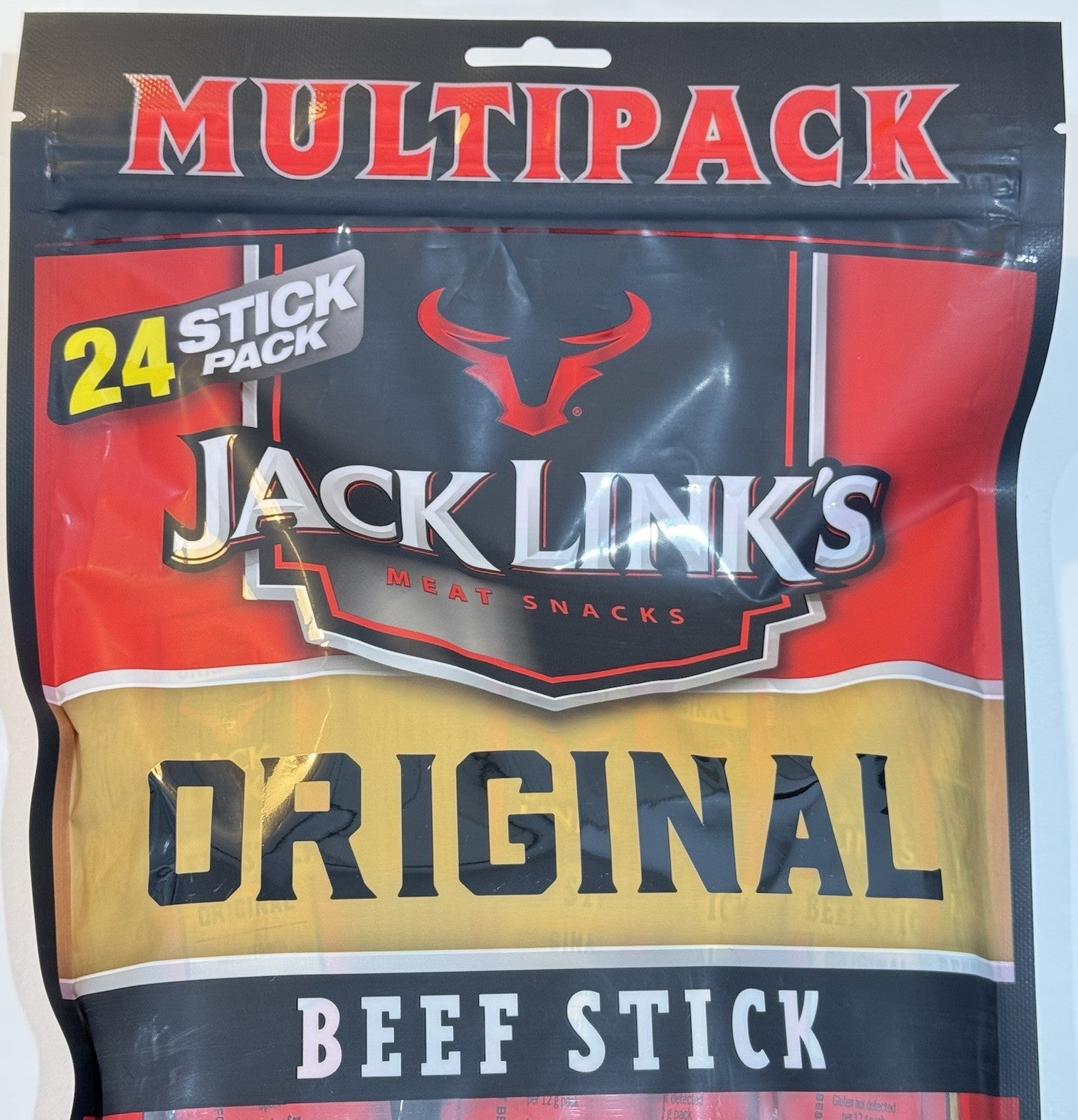2 x Jack Link's Original Beef Jerky Stick 24x12g Protein Smoked Meat Snack 288g