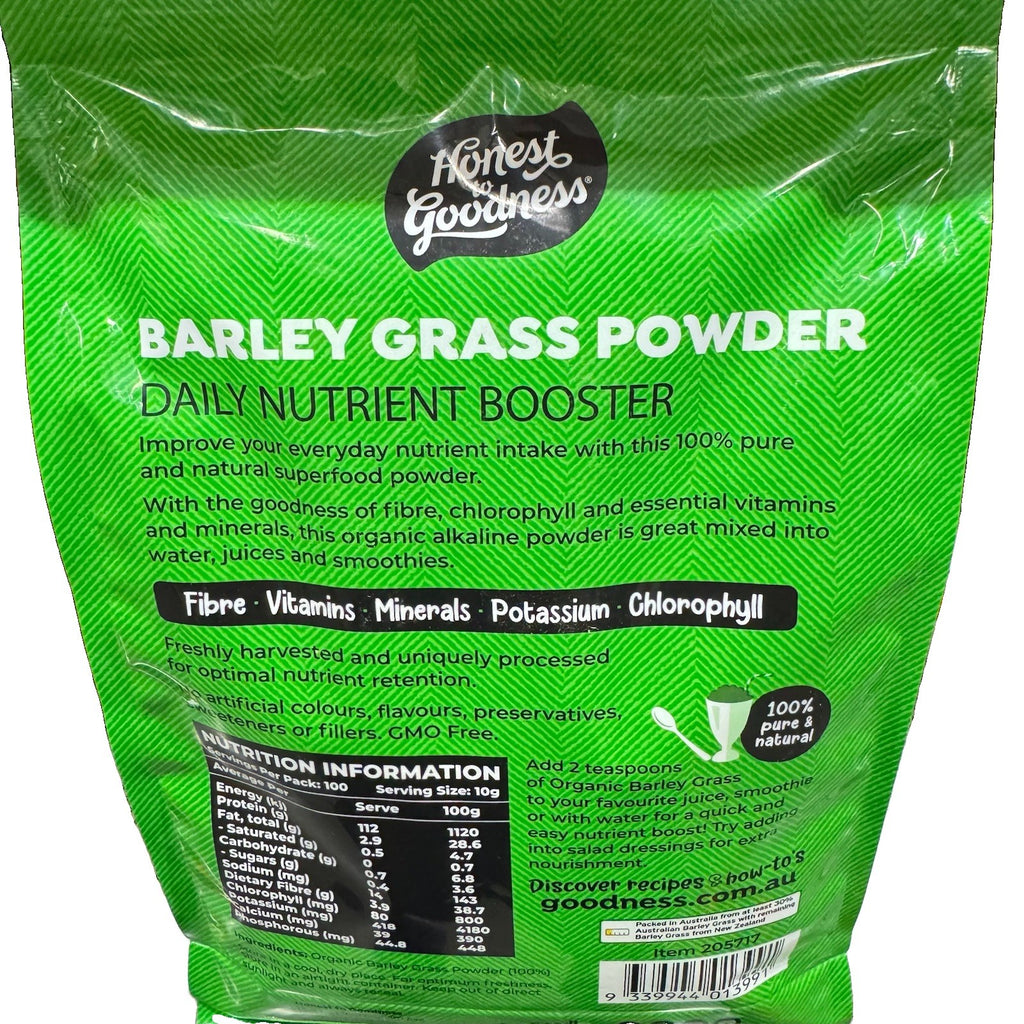 Honest To Goodness Organic Australian Barley Grass Powder 1kg Superfood Pure