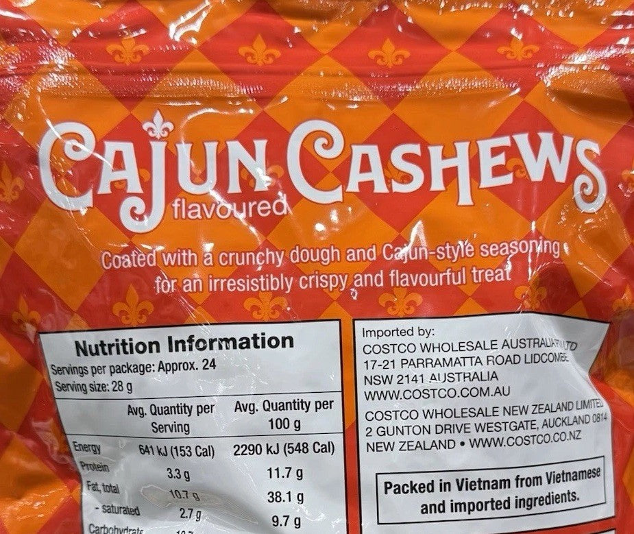 Cajun Cashews Crispy Cracker Coating 680g Crunchy Flavoured Nuts Snack Pantry