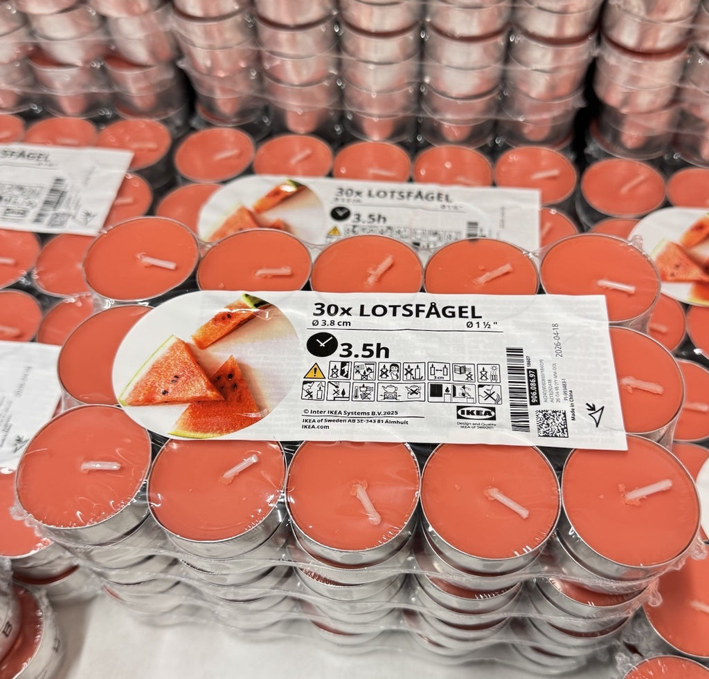 120pk x Ikea Lotsfagel Scented tealight, Watermelon bright pink, 3.5 hr