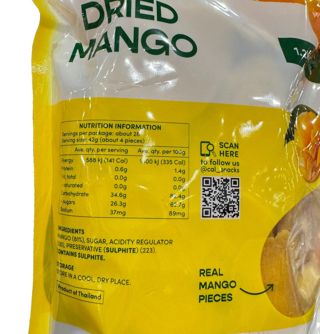 Tropical Fields Real Dried Mango Slices Healthy Snack Food 1.2kg Bag Pack
