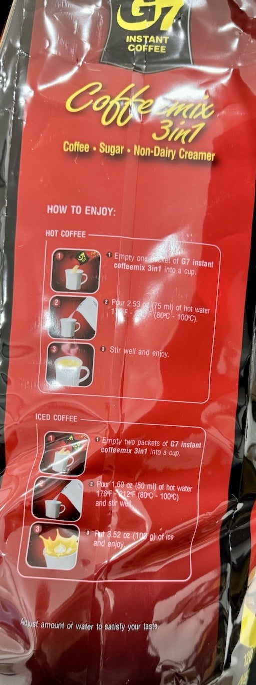 Trung Nguyen Vietnamese G7 Instant Coffee 1.92kg Mix Sugar Creamer 120 Packs