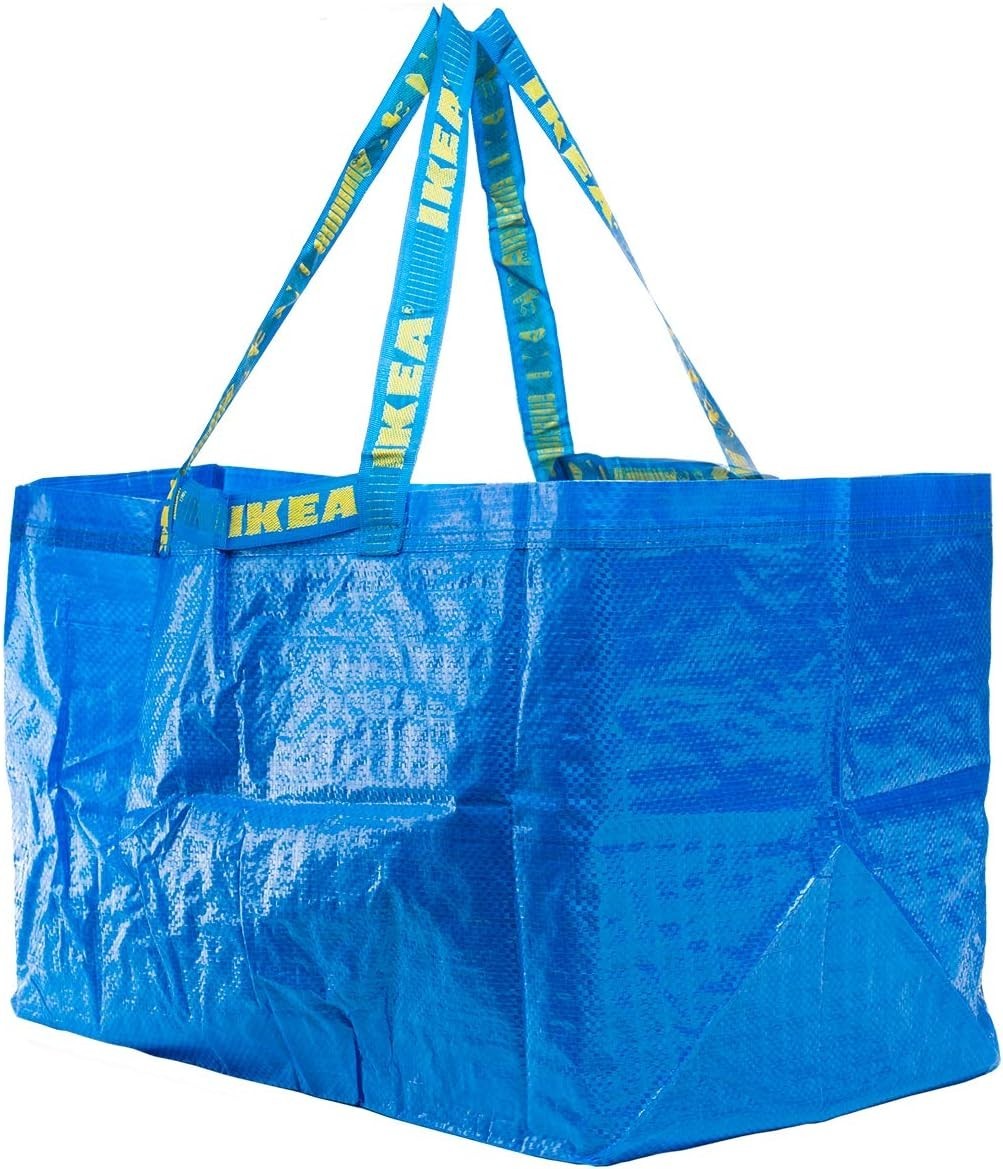 IKEA FRA LARGE BLUE SHOPPING CARRIER BAG FOLDABLE 71L 25KG MAX WEIGHT, SET OF 10