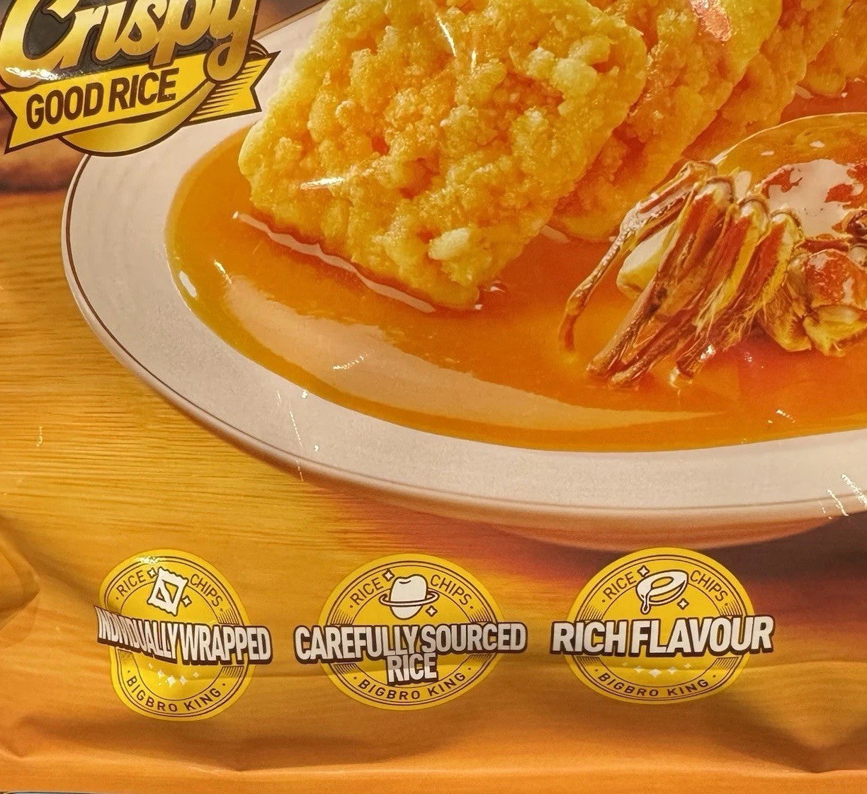 New*Bigbro King Rice Chip Crab Flavoured Eg Yolk Rice Chips 520g/15 packs Crispy