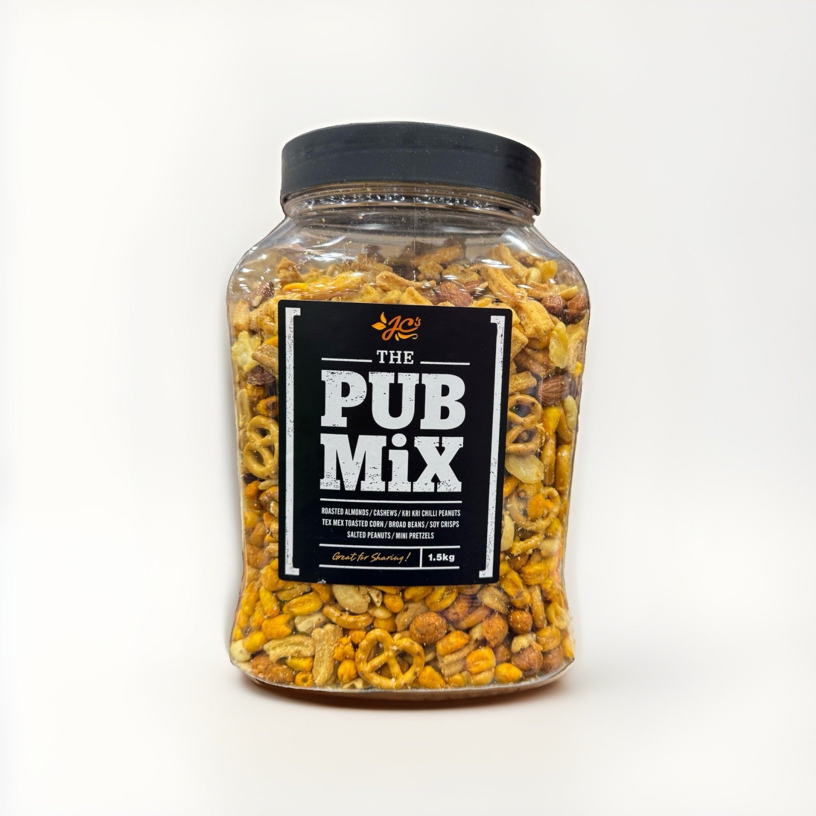 JC's Quality Foods The Pub Mix 1.5kg Mixed Nuts Pretzels Salted Party Snack Tub