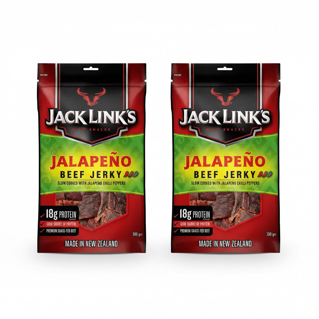 Jack Link's Jalapeno Beef Jerky  Made in New Zealand JUMBO Pack of 2 X 300G