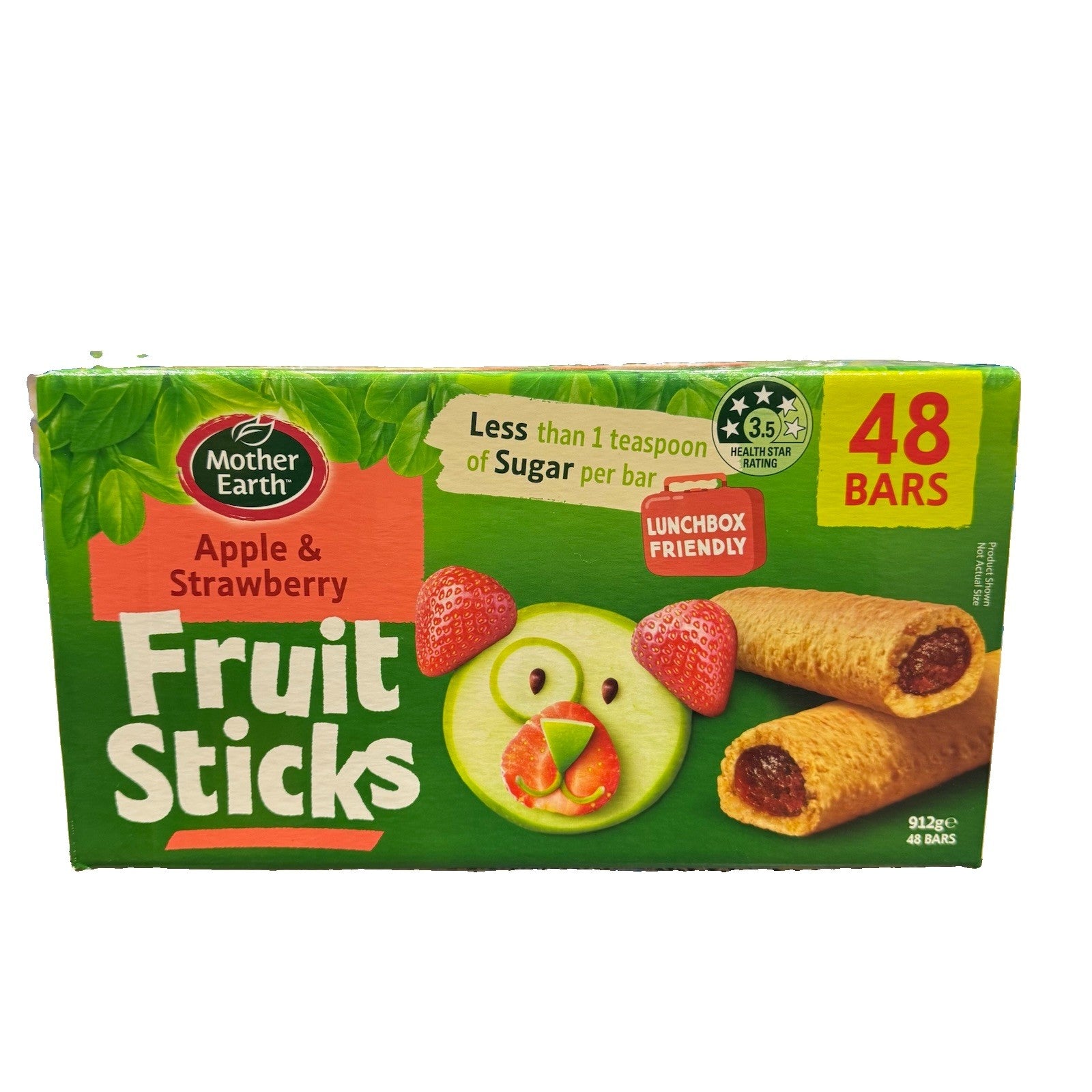 Mother Earth Apple & Strawberry Fruit Sticks 48 Bars 912g Lunchbox Friendly