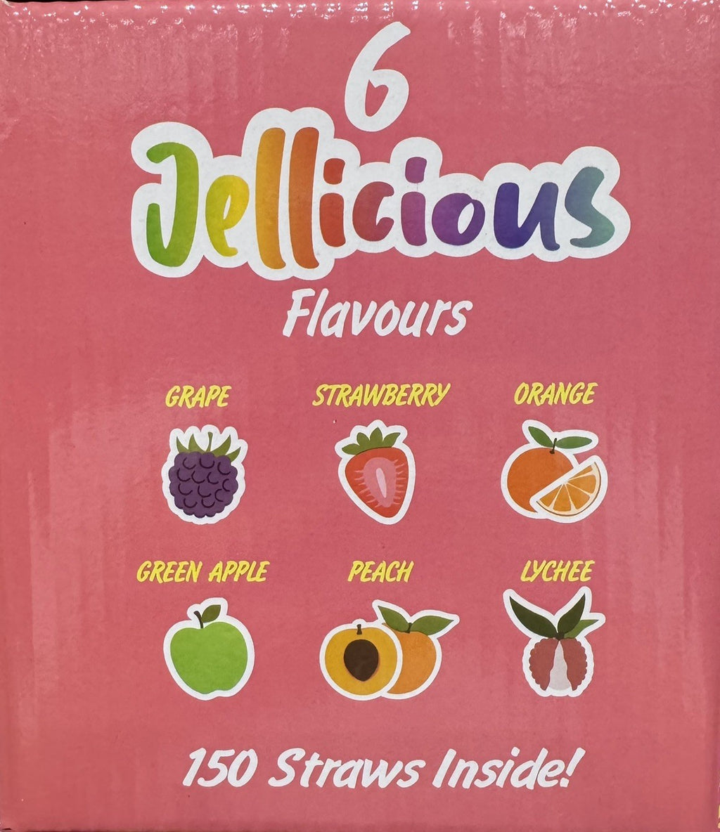 We Crush On 6 Fruit Jelly Straws Sticks 3kg, 150-Pack, Fun & Fruity Chewy Treats