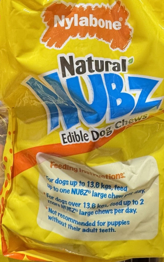 1 Pack x Nylabone Natural Nubz Edible Dog Chews 22ct. 1.2kg , with Real Chicken