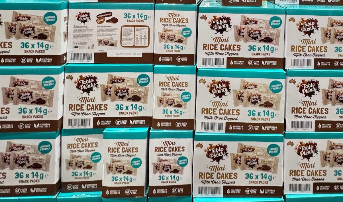 Table of Plenty Mini Rice Cakes Milk Chocolate Topped 36 X 14g Snack Packs