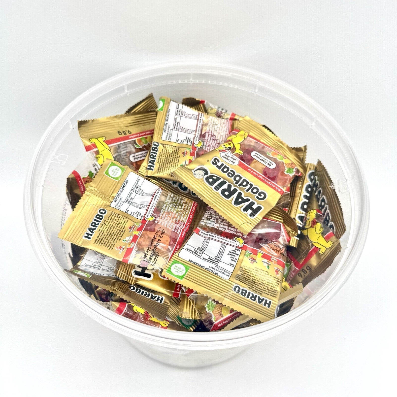 Haribo Goldbears Mini Bags Bucket - 100 Pieces of Gummy Candy Delight**