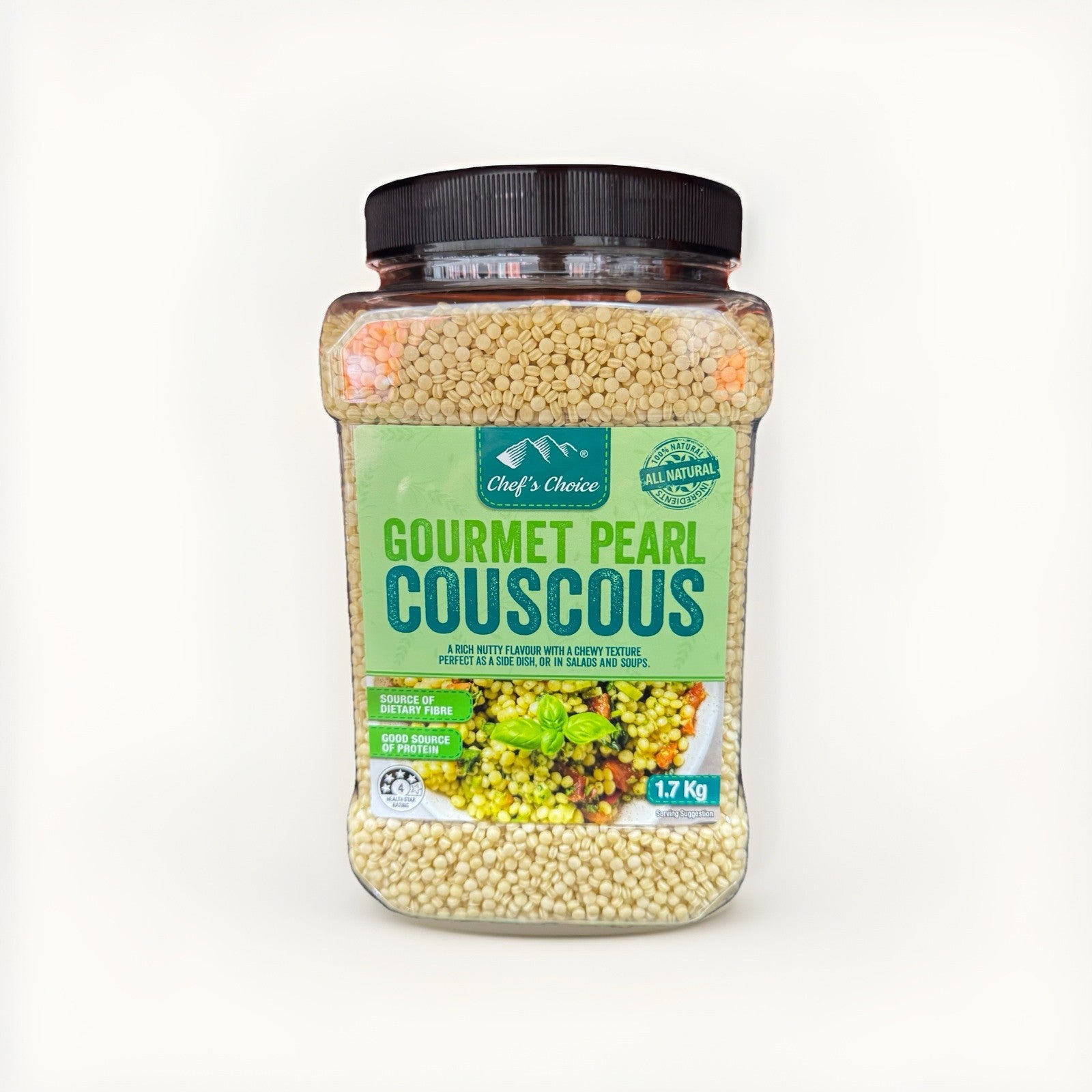 Chef's Choice Gourmet Toasted Pearl Couscous 1.7KG All Natural  Vegan NON-GMO