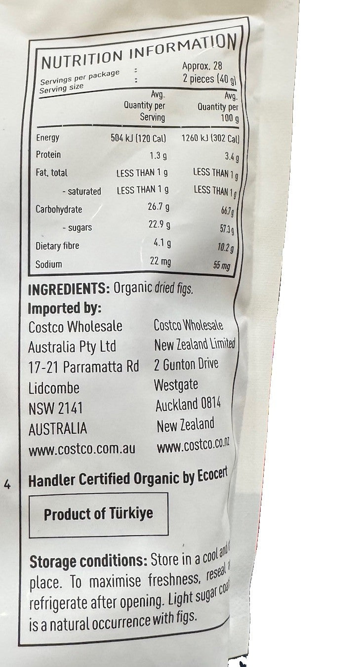 Sunny Fruit Organic Sun Dried Smyrna Figs 1.13kg Unsulphured No Sugar Added