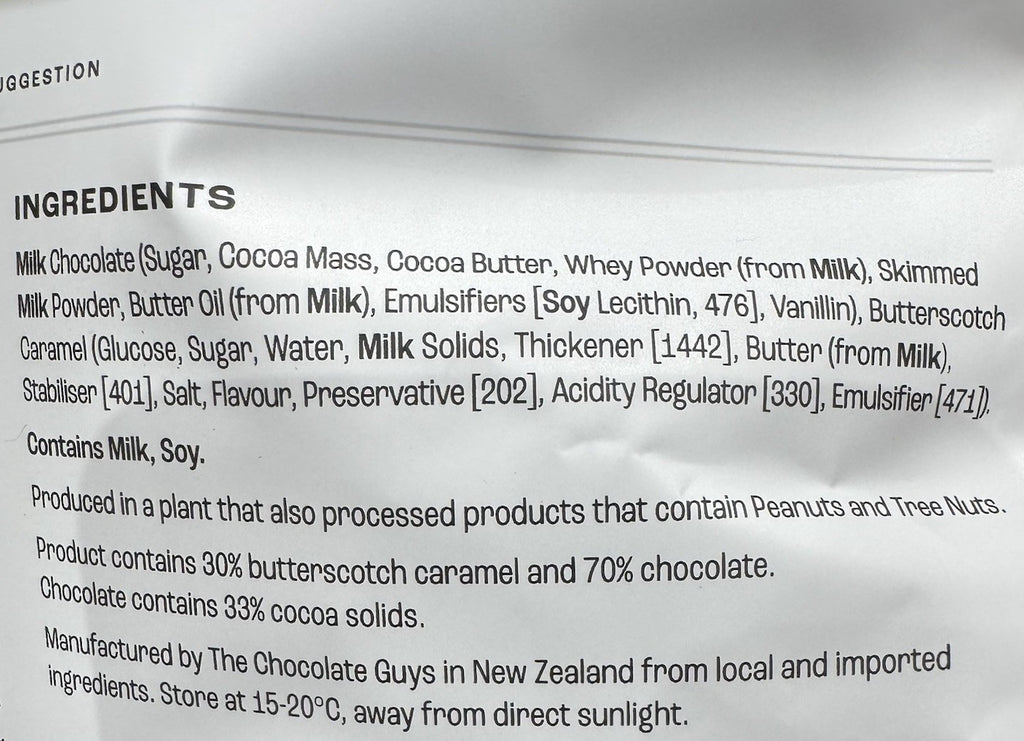 The Chocolate Guys Butterscotch Chocolates 500g Creamy Butter and Sweet Caramel