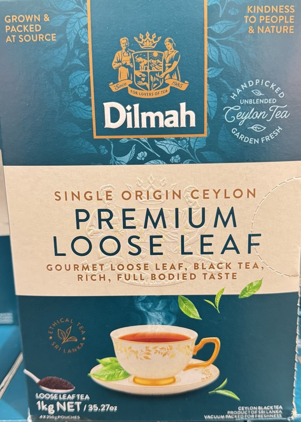 Dilmah Premium Loose Leaf Black Tea 1KG- Single Origin Ceylon Sri Lanka