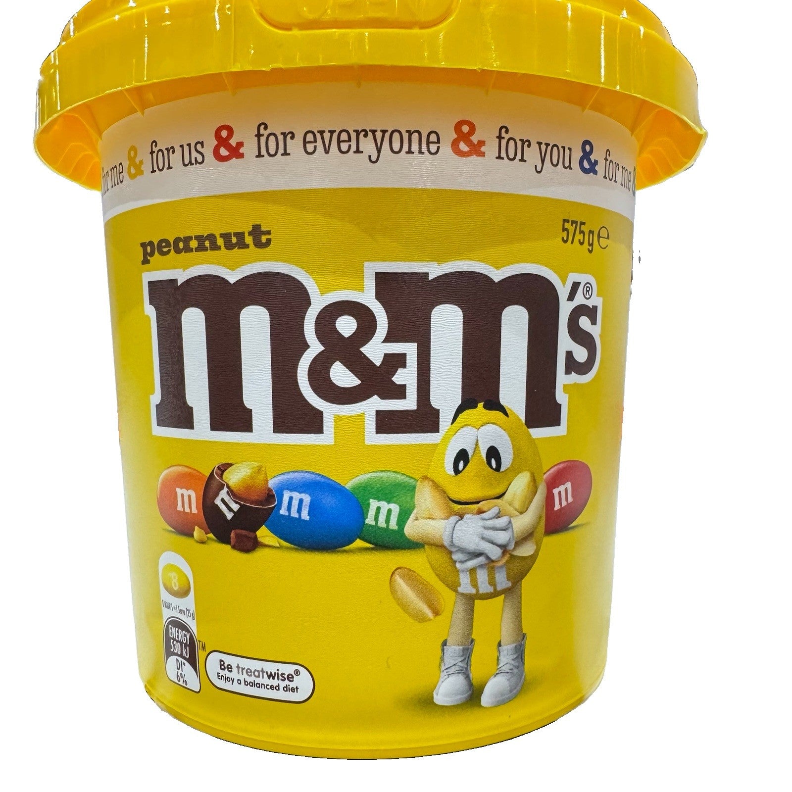 M&M's Peanut Chocolate Snack & Share Party Bucket 575g Lollies Candy Sweets