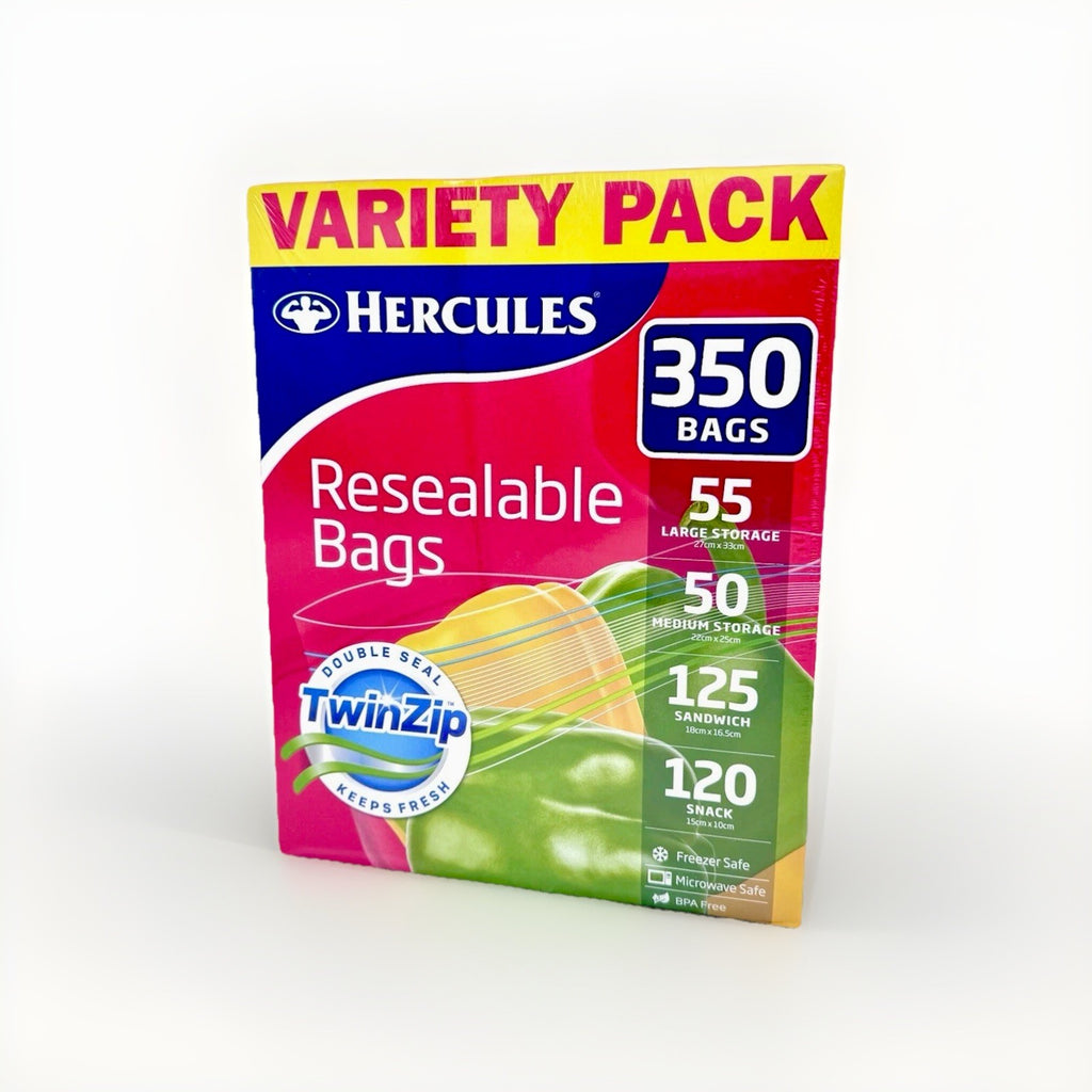 Hercules Resealable Bags Variety Pack (Pack of 350)