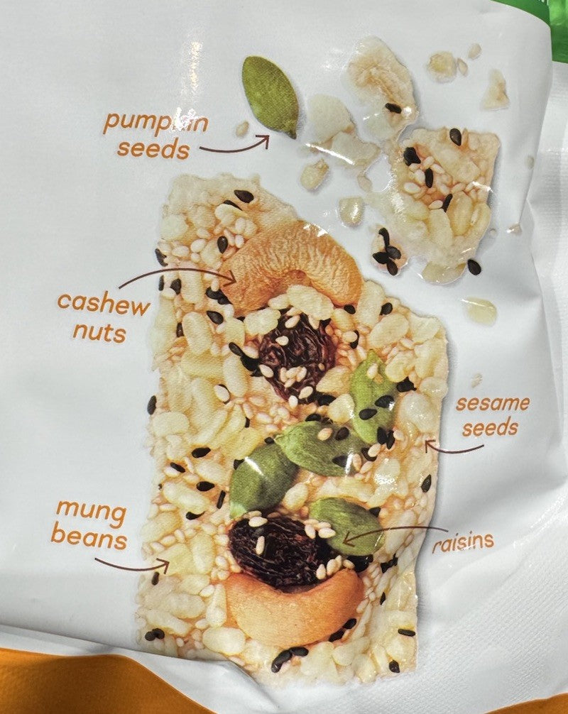 2 X Crispy Trail Mix Mung Beans Cashew Sesame Seed Raisin Crackers Baked 788Gram