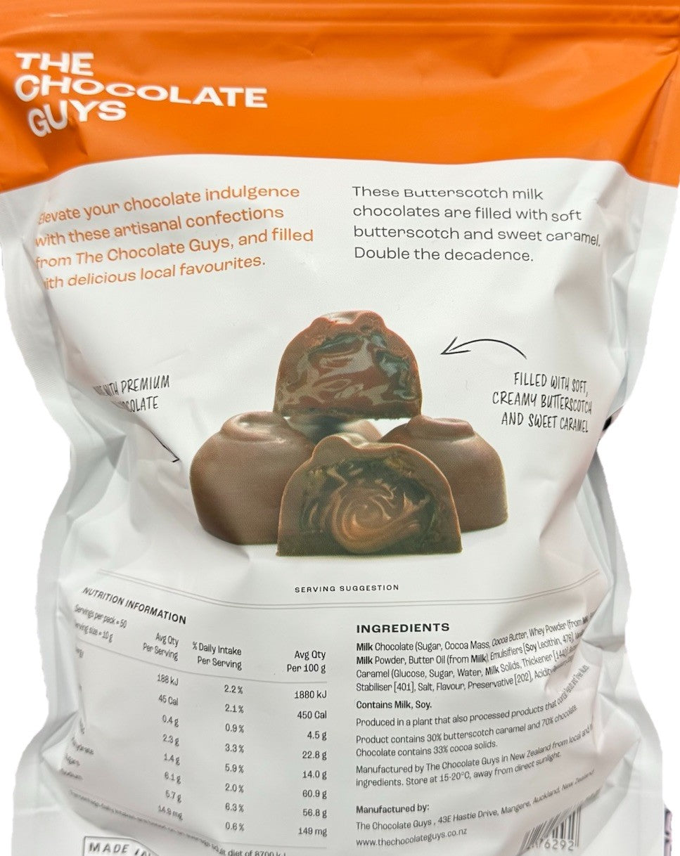 The Chocolate Guys Butterscotch Chocolates 500g Creamy Butter and Sweet Caramel