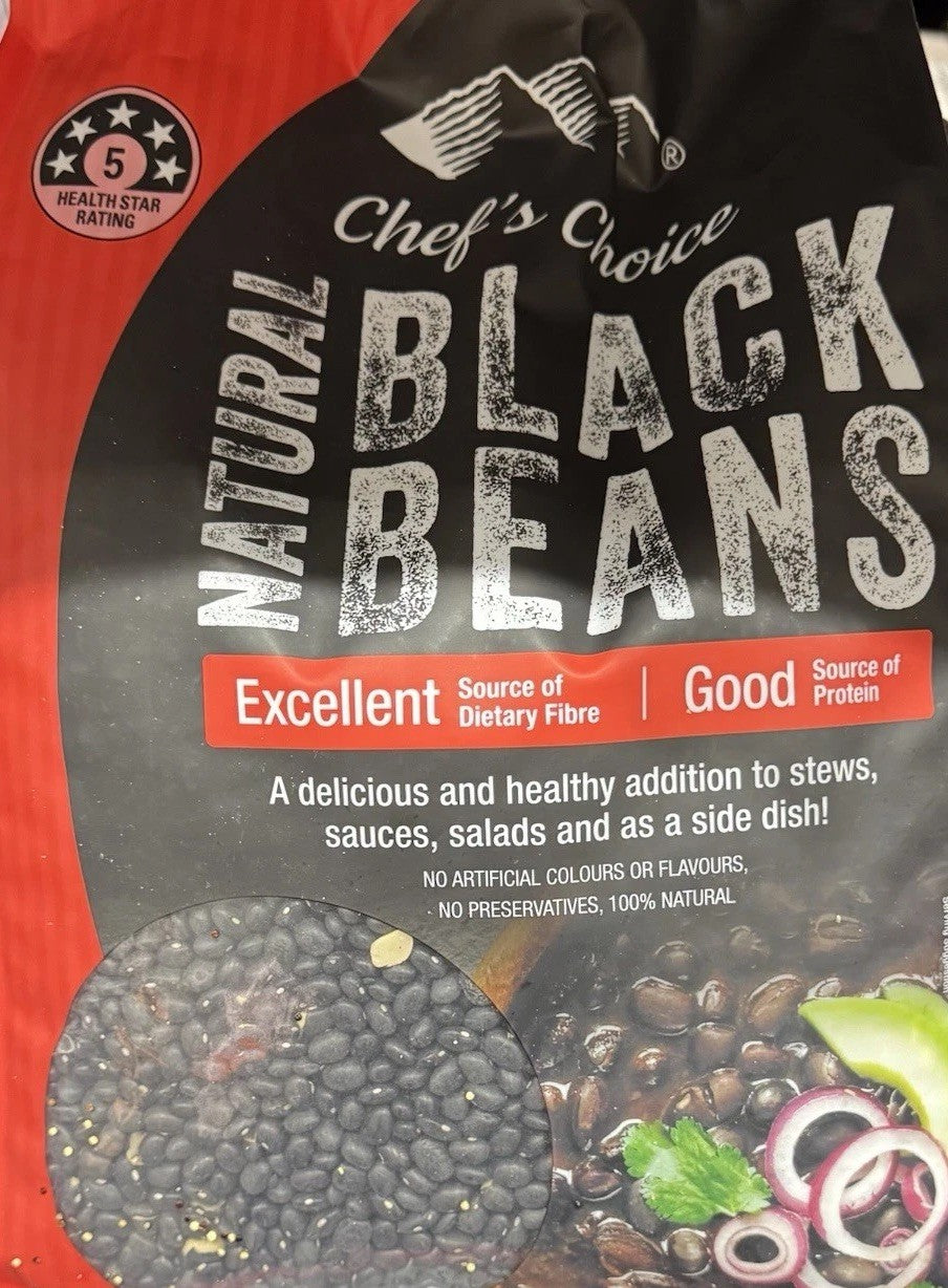 Chef's Choice Natural Black Beans 5kg Vegan Gluten Free Non GMO Kosher