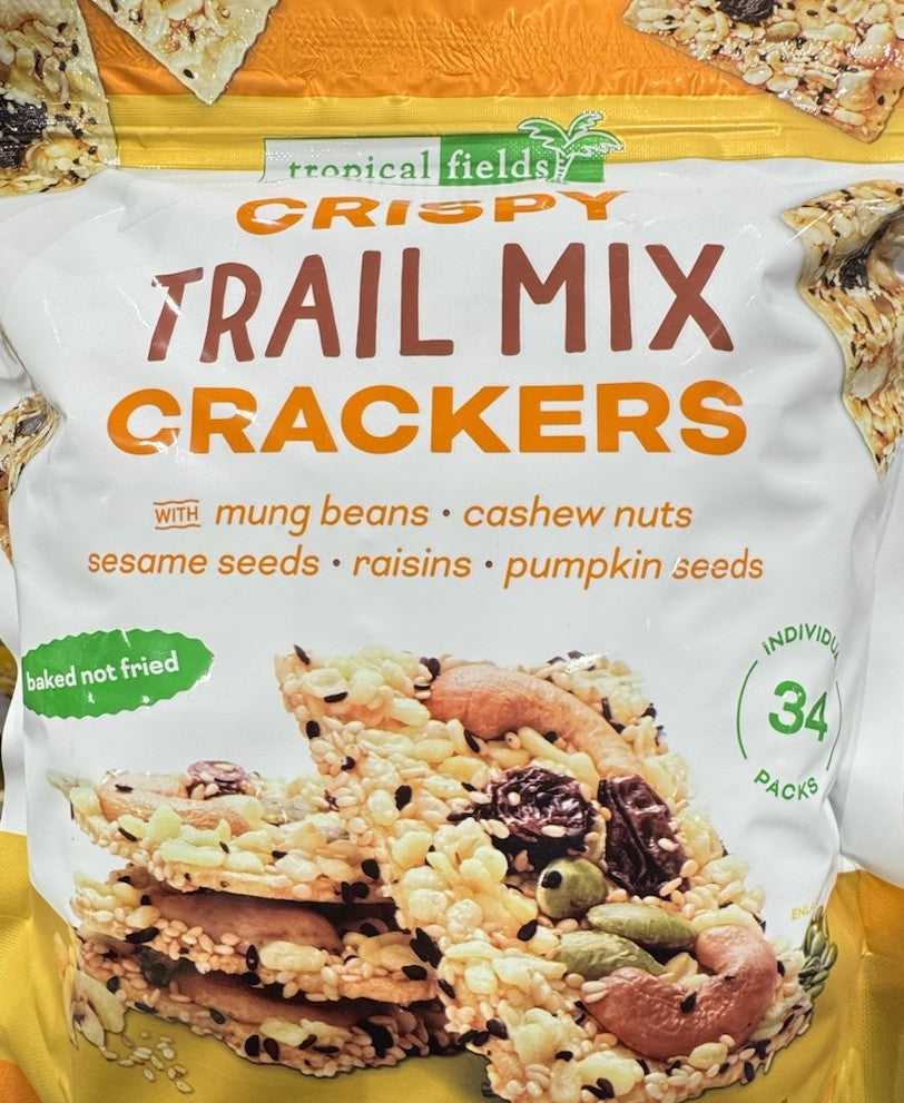 Tropical Fields 34-Pack Crispy Baked Trail Mix Crackers 394g with Nuts and Seeds