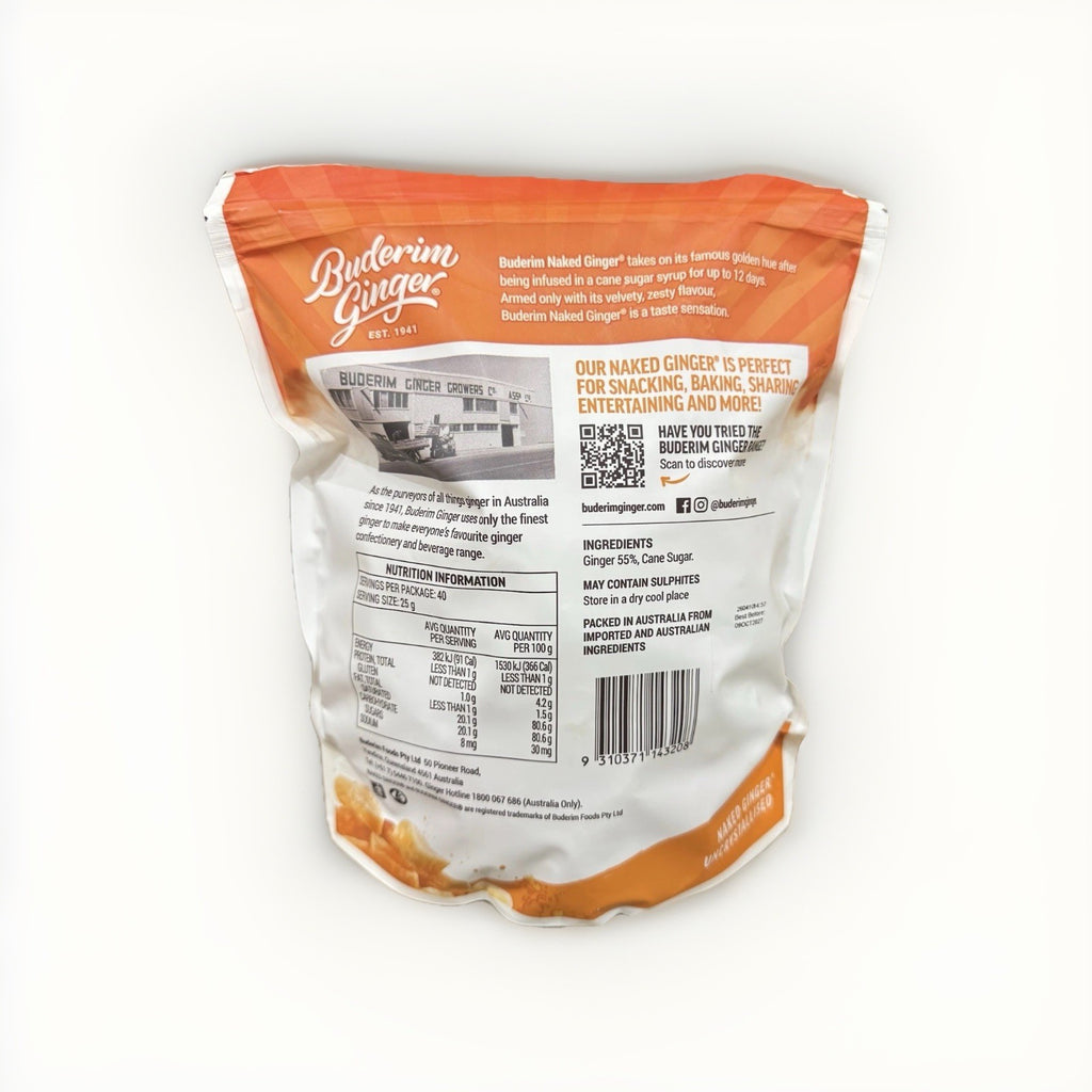 3PACK x Buderim Ginger Naked Ginger Deliciously Uncrystallised 1kg Perfect Snack