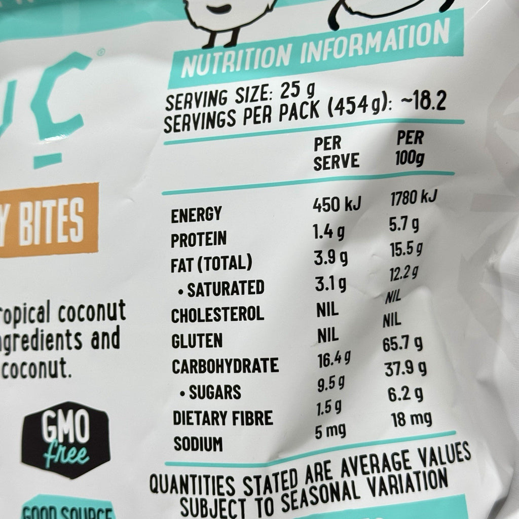 NEW Raw C Coconut Crispy Bites Original 454g Gluten Free, Real Coconut, GMO Free