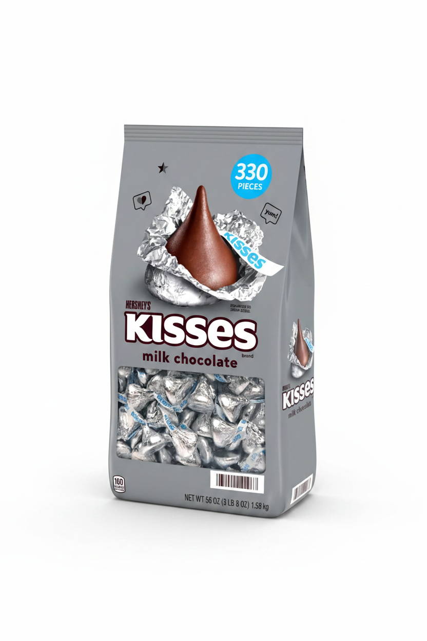 *NEW* Hershey's Kisses 1.58kg Milk Chocolate 330 Pieces, Bulk Pack, Made in USA