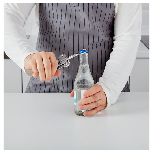1x IKEA IDEALISK Corkscrew, Silver-Colour/Matt