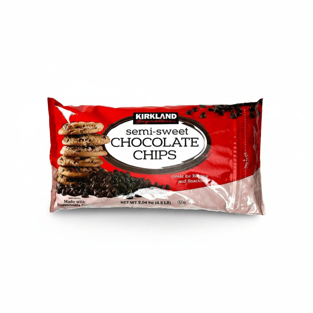 2.04KG x Kirkland Semisweet Chocolate Chip Great Baking Snack Sustainable Cocoa
