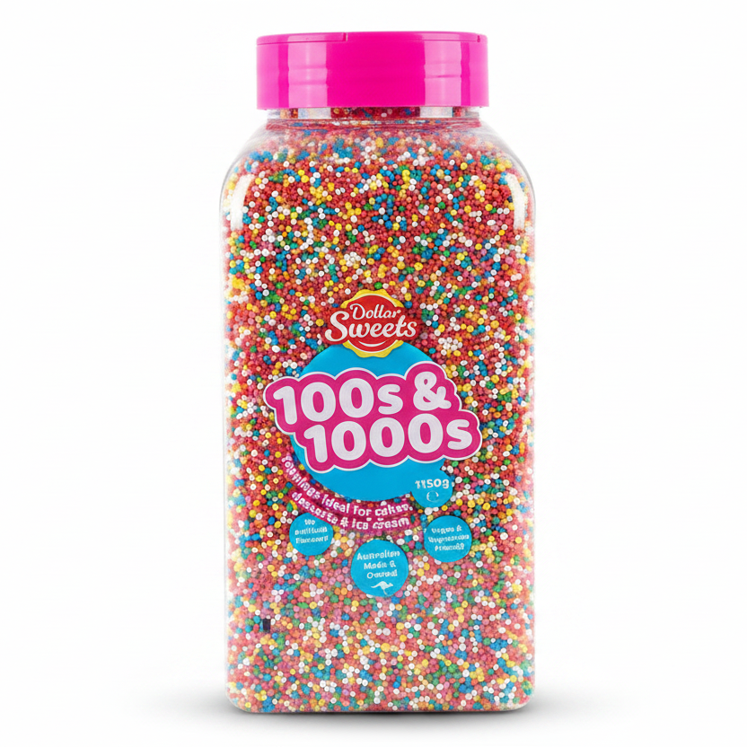 Dollar Sweets 100s &1000s Desserts Ice Cream Fairy Bread Sprinkle Topping 1.15Kg