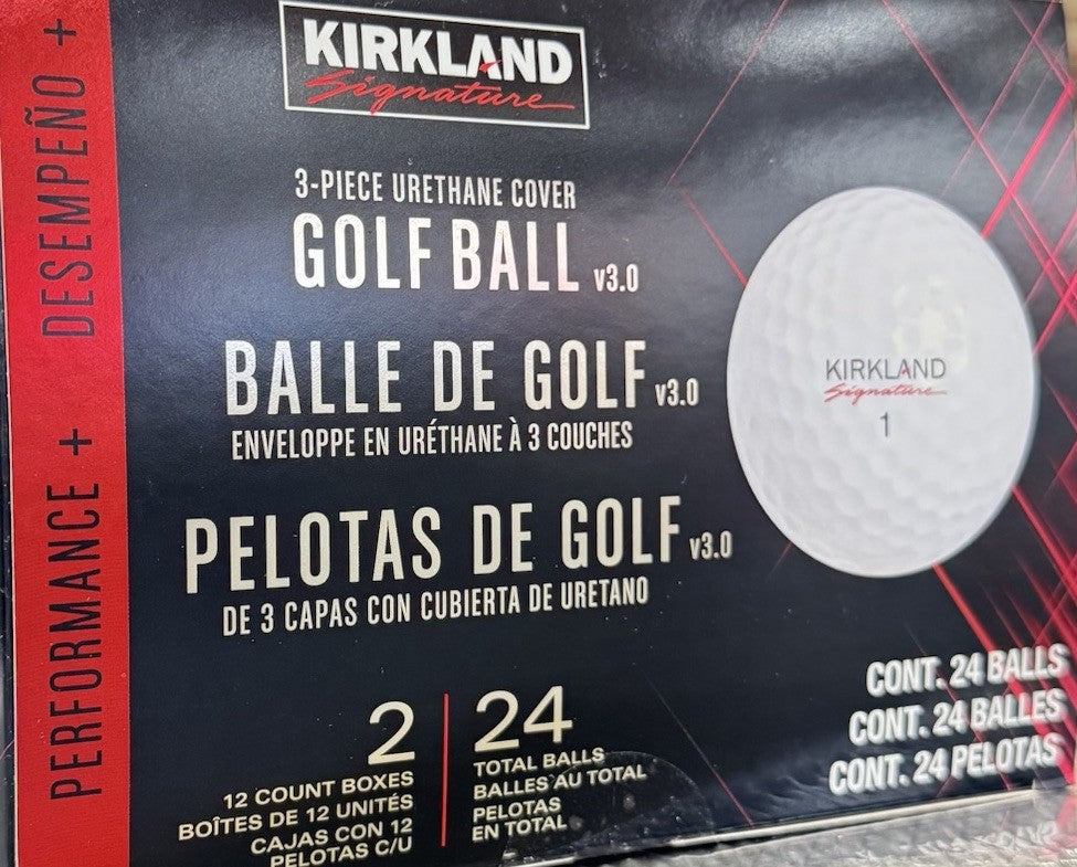 KIRKLAND SIGNATURE Performance+ v3.0 Golf Balls 3-Piece Urethane White - 24 Pack