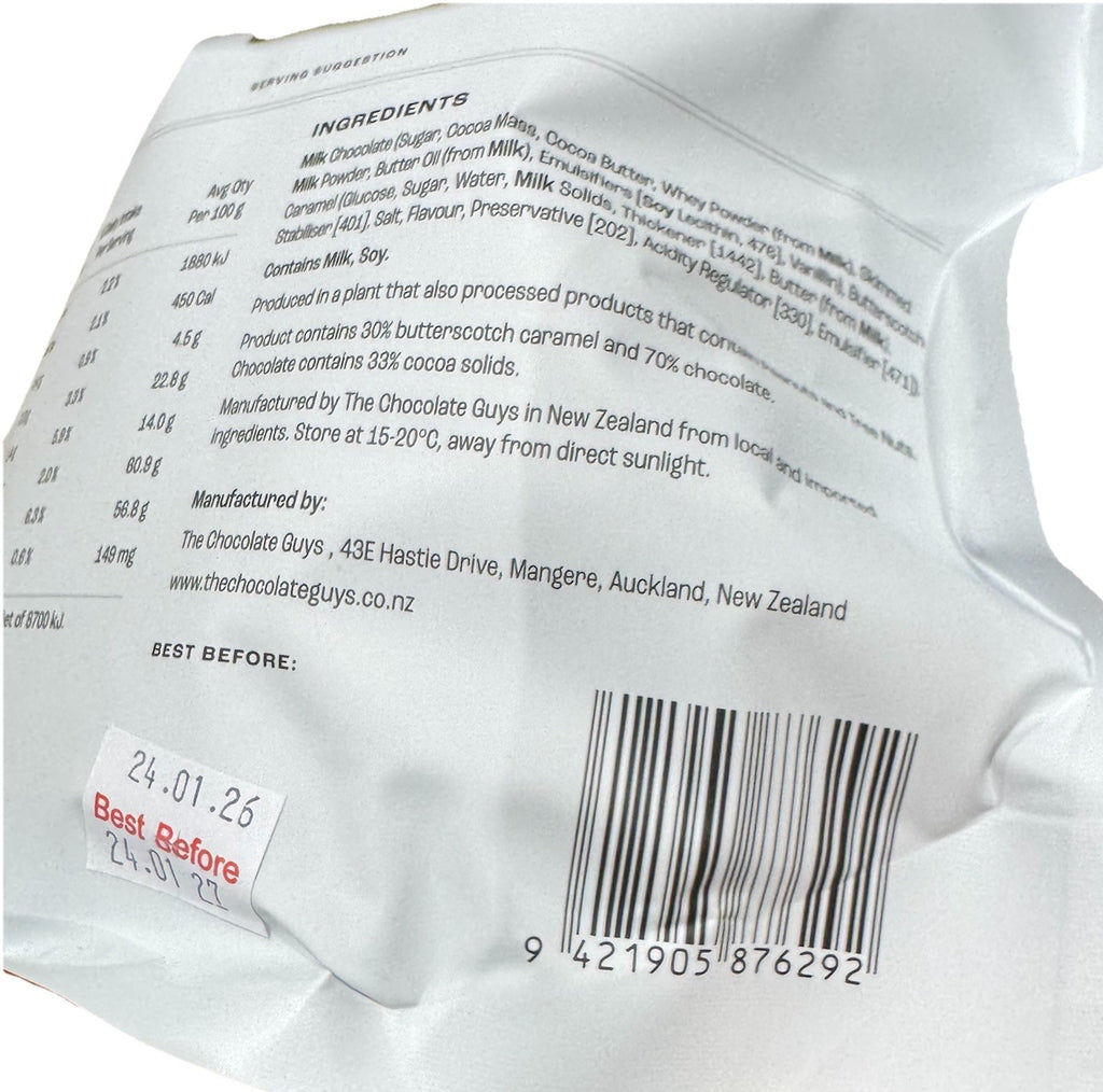 The Chocolate Guys Butterscotch Chocolates 500g Creamy Butter and Sweet Caramel